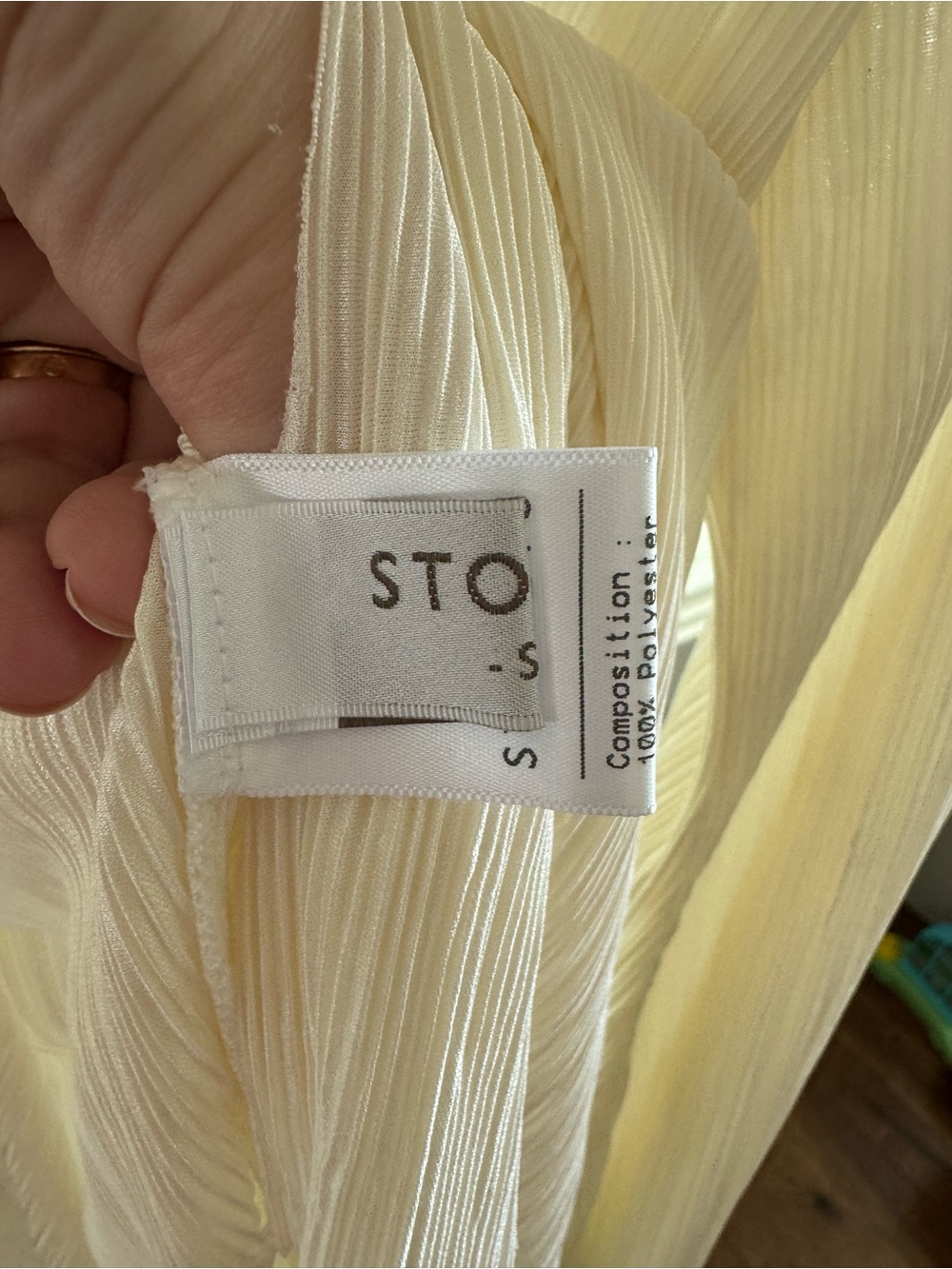 Storets Sheer Ribbed Mock Neck Blouse Cream Size Small - Picture 2 of 4